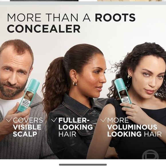 L'Oreal Paris Root Cover Up Temporary Gray Concealer Spray, Dark Brown - Picture 7 of 8